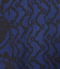 Westbound Plus Size Twilight Blue Paisley Patch Long Sleeve Quarter Zip Pullover