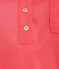 Westbound Plus Size Woven 3/4 Roll-Tab Sleeve Henley Top