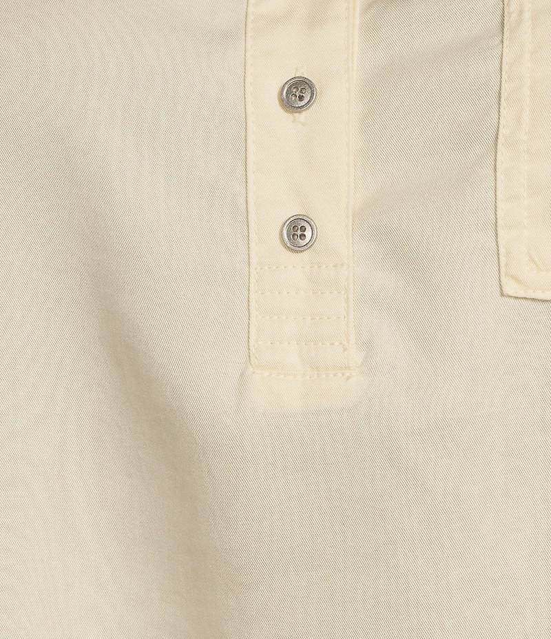 Westbound Plus Size Woven 3/4 Roll-Tab Sleeve Henley Top