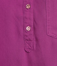 Westbound Pocket Front 3/4 Puff Sleeve Henley Top
