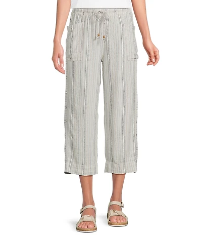 Westbound Pull On Linen-Blend Crop Pants