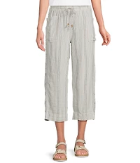 Westbound Pull On Linen-Blend Crop Pants