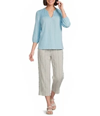 Westbound Pull On Linen-Blend Crop Pants