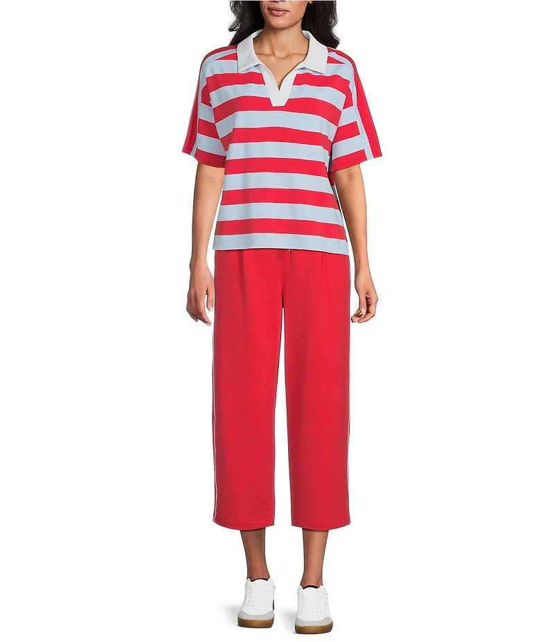 Westbound Pullon Pleated Capri Pants