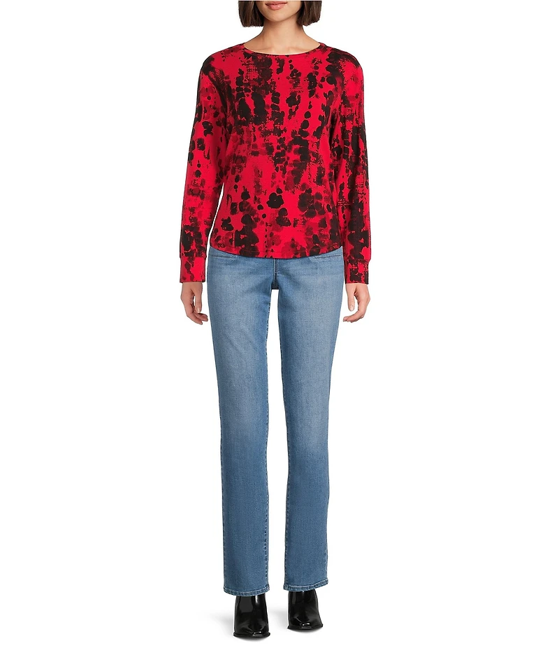 Westbound Red/Black Splatter Long Sleeve Crew Neck Pullover