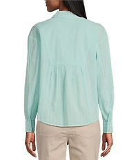 Westbound Roll Tab 3/4 Sleeve Point Collar Henley Top