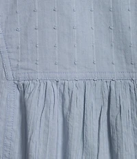 Westbound Roll Tab 3/4 Sleeve Point Collar Henley Top