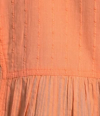 Westbound Roll Tab 3/4 Sleeve Point Collar Henley Top