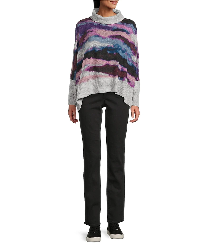 Westbound Scenic Print Long Sleeve Mock Neck Knit Top