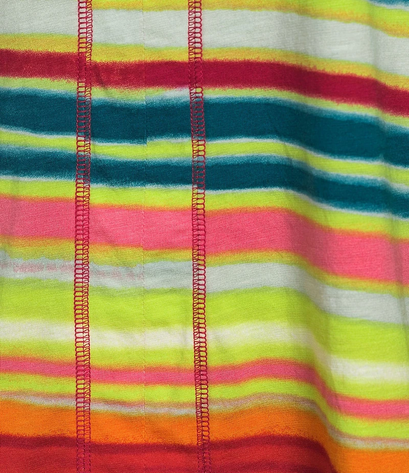 Westbound Shimmering Stripe Short Sleeve V-Neck Top