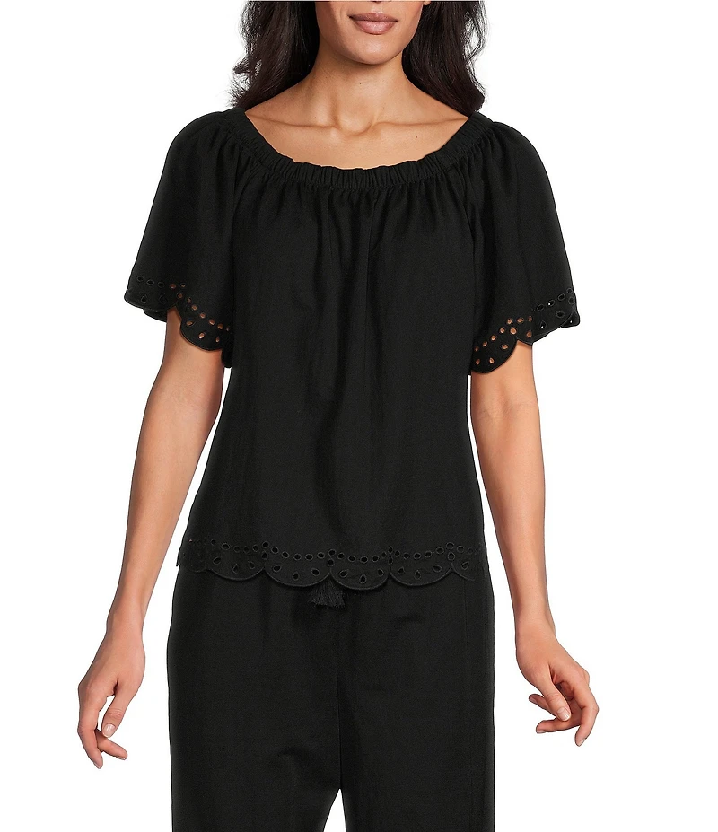 Westbound Short Sleeve Boat Neck Top