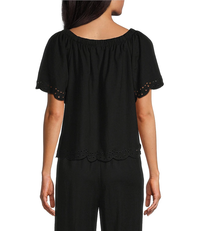 Westbound Short Sleeve Boat Neck Top