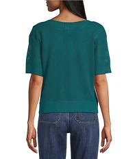 Westbound Short Sleeve Boat Neck Knit Top