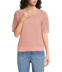 Westbound Short Sleeve Boat Neck Knit Top