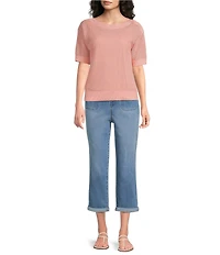 Westbound Short Sleeve Boat Neck Knit Top