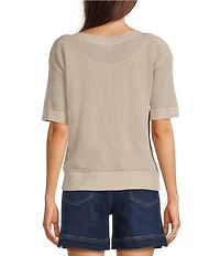Westbound Short Sleeve Boat Neck Knit Top
