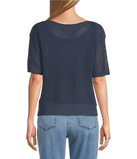 Westbound Short Sleeve Boat Neck Knit Top