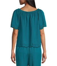 Westbound Short Sleeve Boat Neck Top