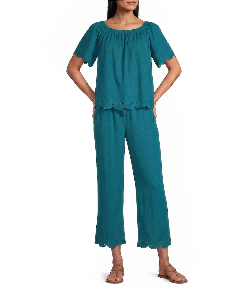 Westbound Short Sleeve Boat Neck Top