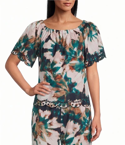 Westbound Short Sleeve Boat Neck Top