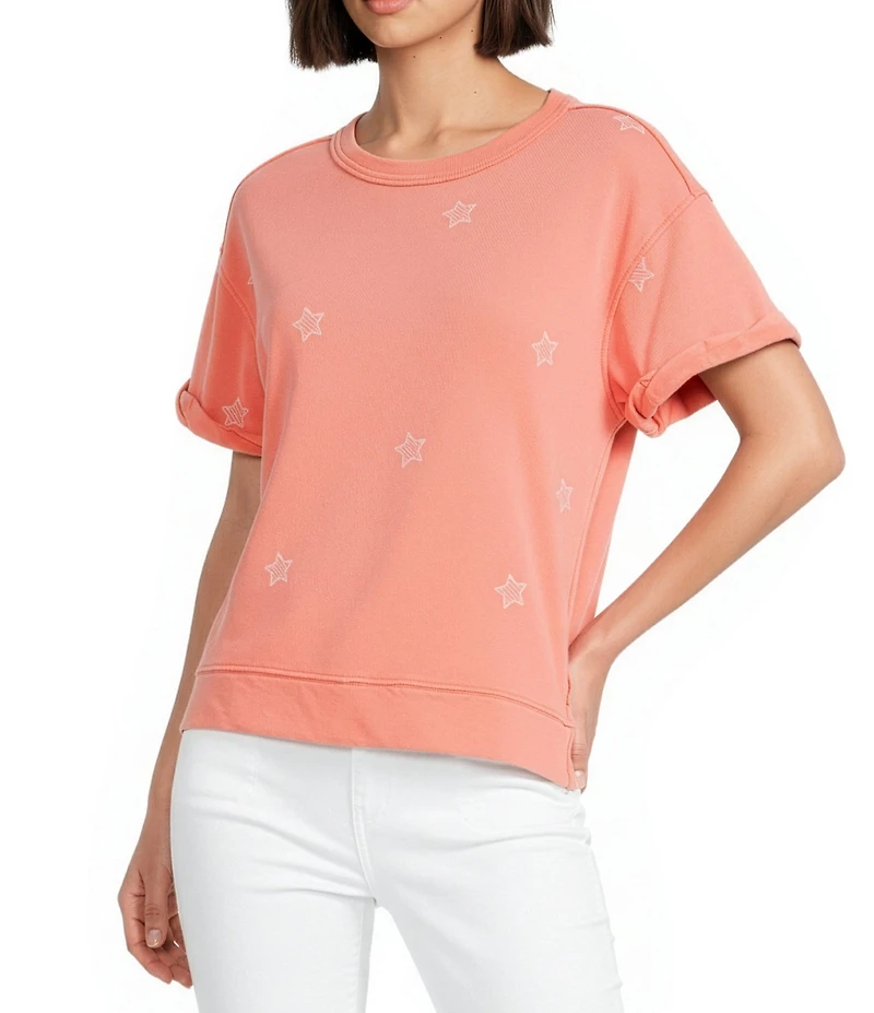 Westbound Short Sleeve Crew Neck Knit Pullover Top