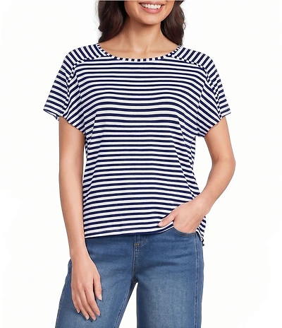 Westbound Stripe Short Sleeve Crew Neck Top