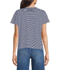 Westbound Stripe Short Sleeve Crew Neck Top