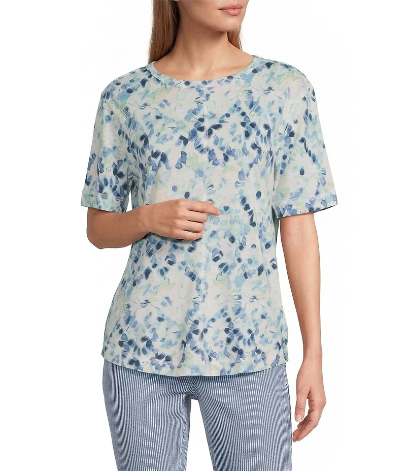 Westbound Short Sleeve Slub Knit Crew Neck Top