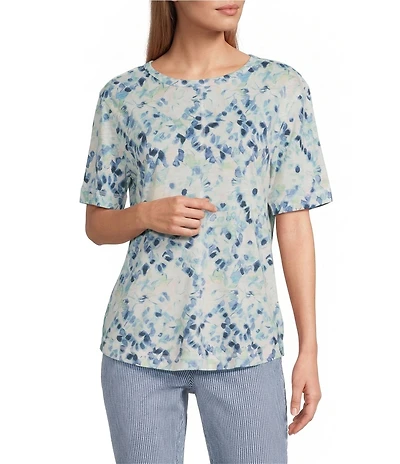 Westbound Short Sleeve Slub Knit Crew Neck Top