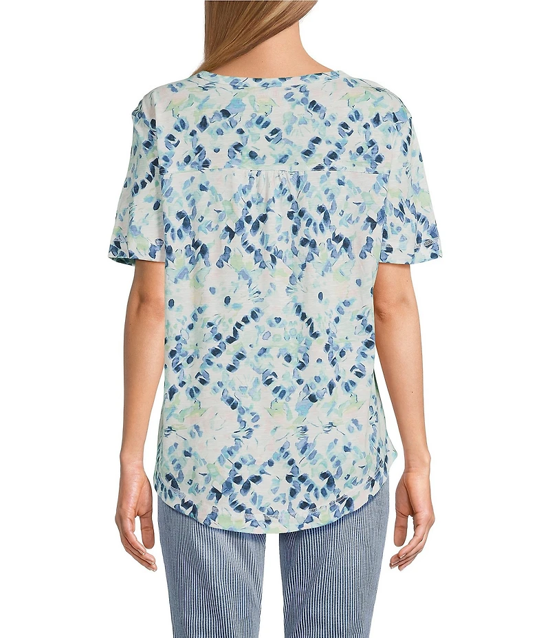 Westbound Short Sleeve Slub Knit Crew Neck Top