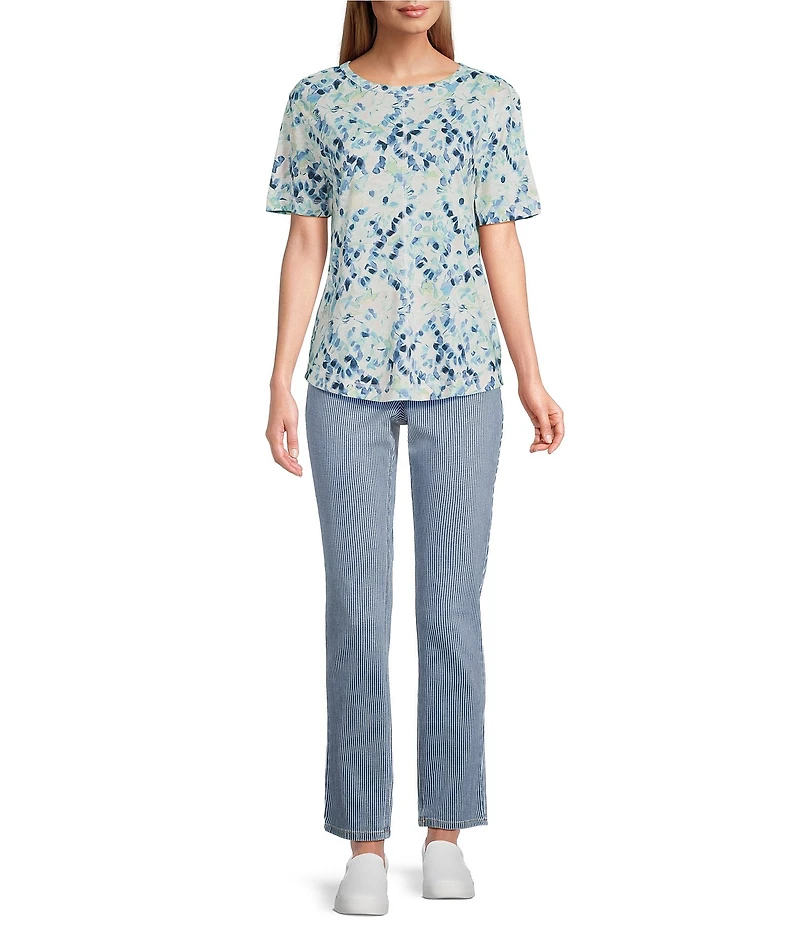 Westbound Short Sleeve Slub Knit Crew Neck Top