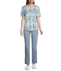 Westbound Short Sleeve Slub Knit Crew Neck Top