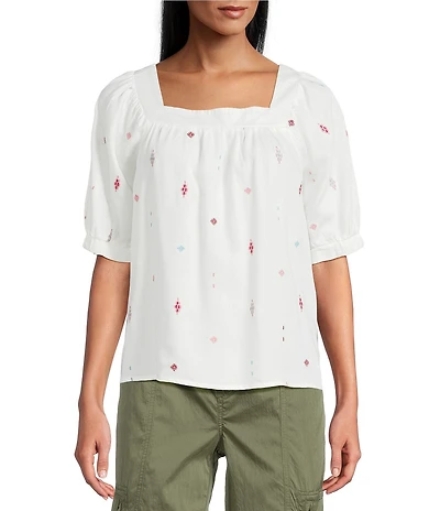 Westbound Short Sleeve Square Neck Top