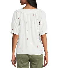 Westbound Short Sleeve Square Neck Top