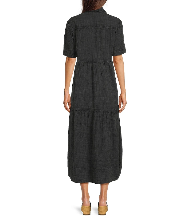 Westbound Short Sleeve V-Neck A-Line Midi Dress