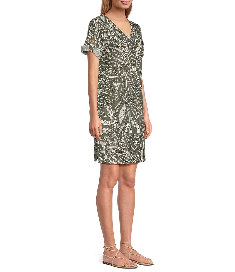 Westbound Short Sleeve V-Neck Short Dress