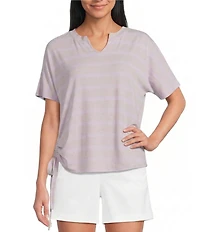Westbound Short Sleeve V-Neck Side Tie Top