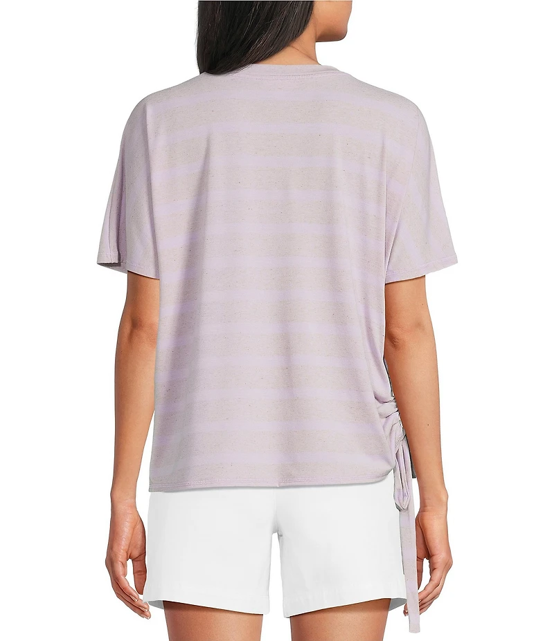 Westbound Short Sleeve V-Neck Side Tie Top