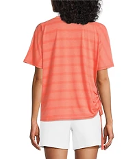 Westbound Short Sleeve V-Neck Side Tie Top
