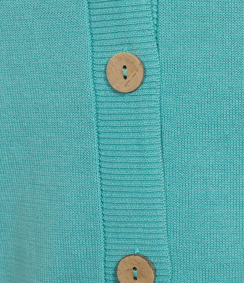 Westbound Short Sleeve Y-Neck Button Front Cardigan