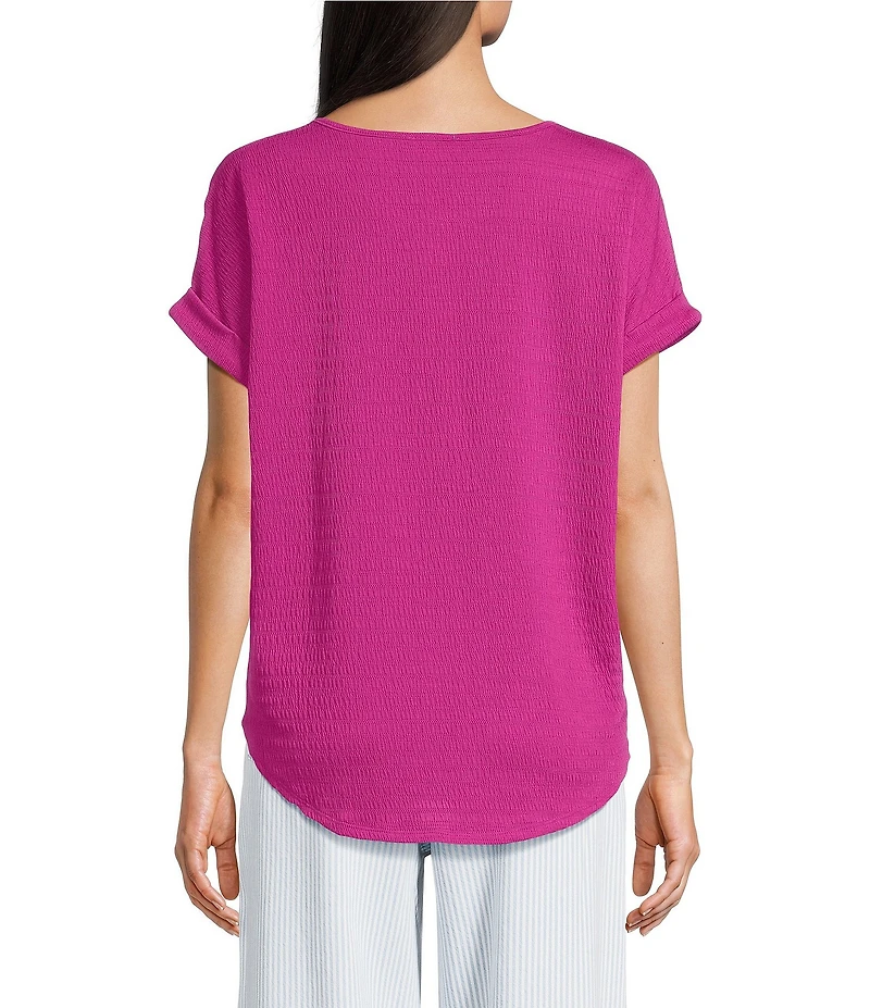 Westbound Short Sleeve Y-Neck Henley Top