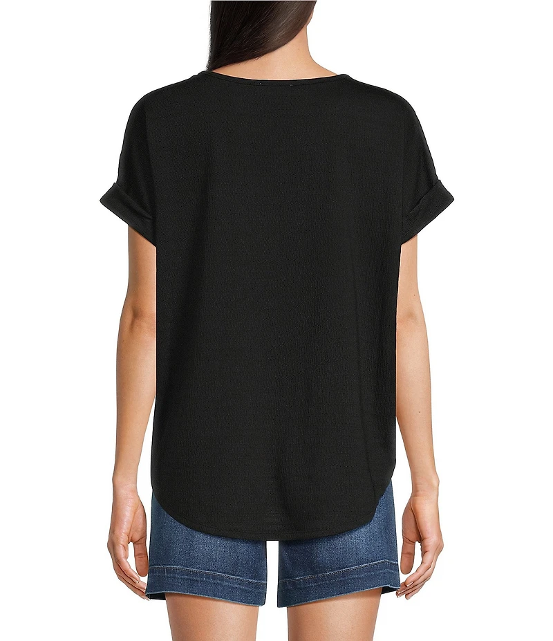 Westbound Short Sleeve Y-Neck Henley Top
