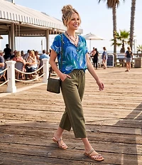 Westbound Short Sleeve Y-Neck Henley Top