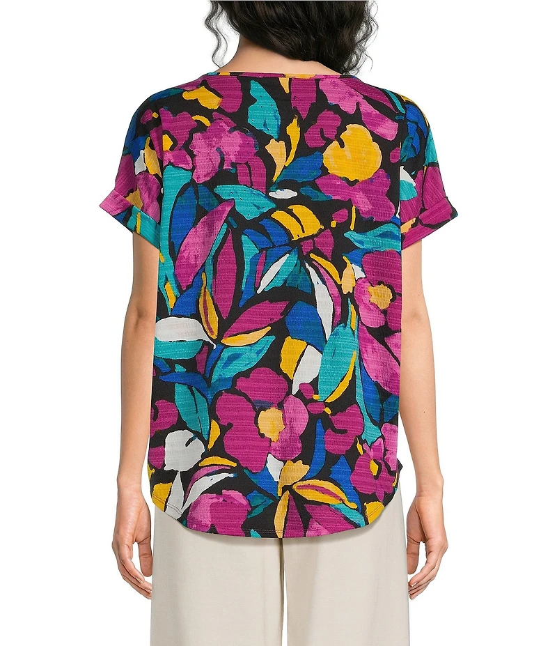 Westbound Short Sleeve Y-Neck Henley Top