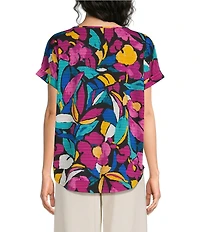 Westbound Short Sleeve Y-Neck Henley Top