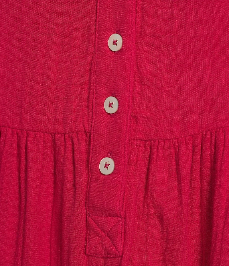 Westbound Sleeveless Button Front Tiered Dress