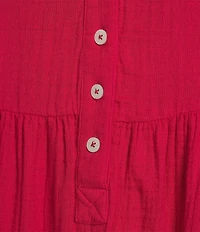 Westbound Sleeveless Button Front Tiered Dress