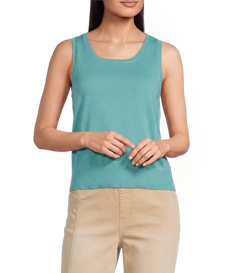 Westbound Sleeveless Scoop Neck Sweater Tank Top