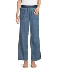 Westbound Smocked Waist Wide-Leg Linen Pants