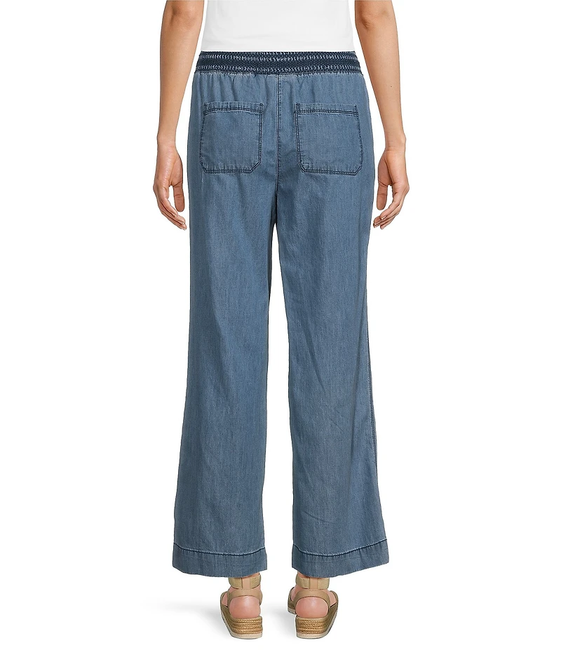 Westbound Smocked Waist Wide-Leg Linen Pants